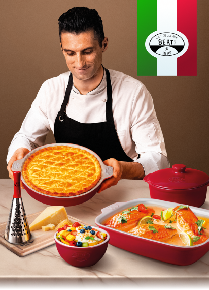 Шеф-повар Кристиан Лоренцини с блюдами акции